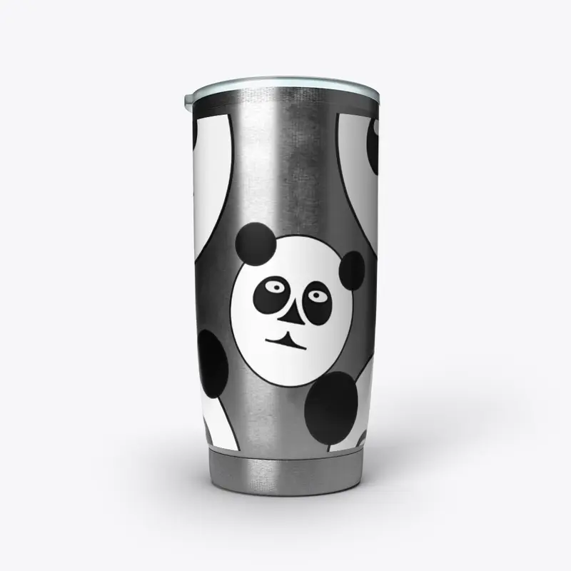 abstract pandas black and white pattern